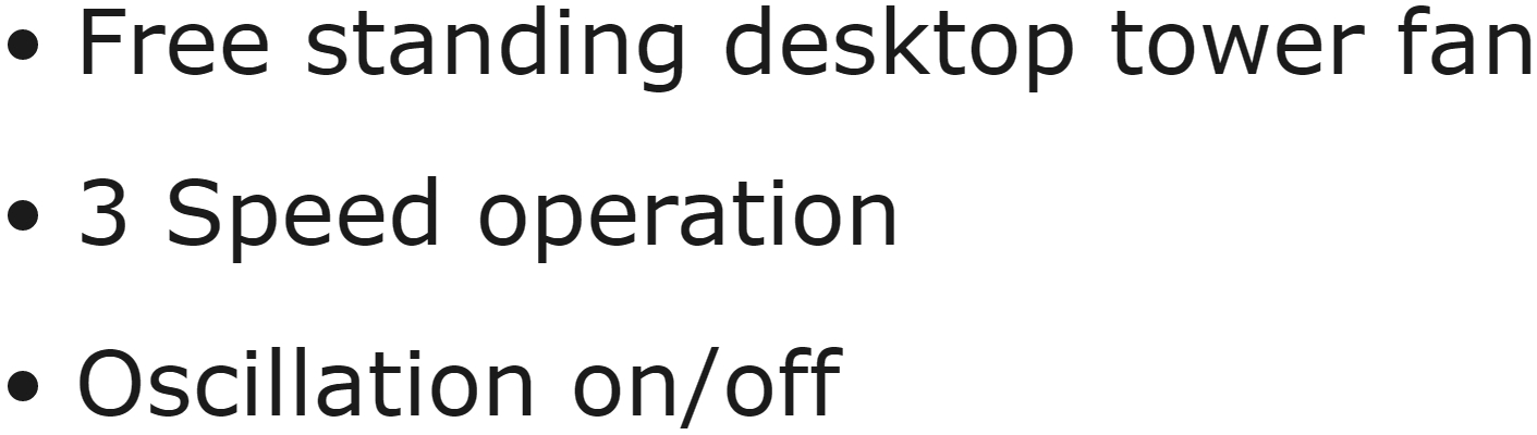 מאוורר מגדל ביתי PRO ELEC PEL01928